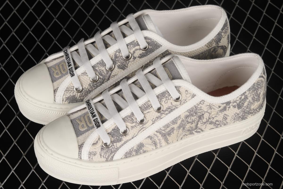 Dior Walk'n Dior 21s embroidery series 3D canvas low upper shoes KCK211BWES19R