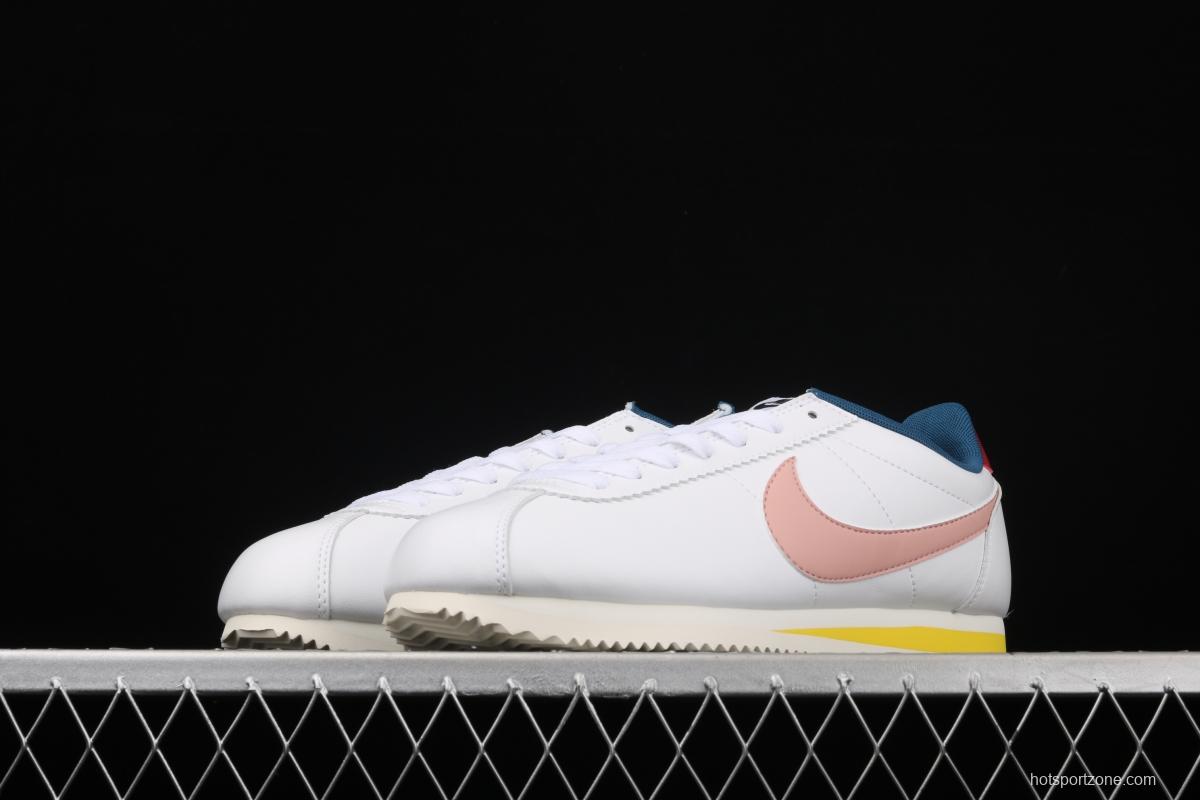 NIKE Classic Cortez Leather Forrest Gump fresh white powder matching leather running shoes 807471-114