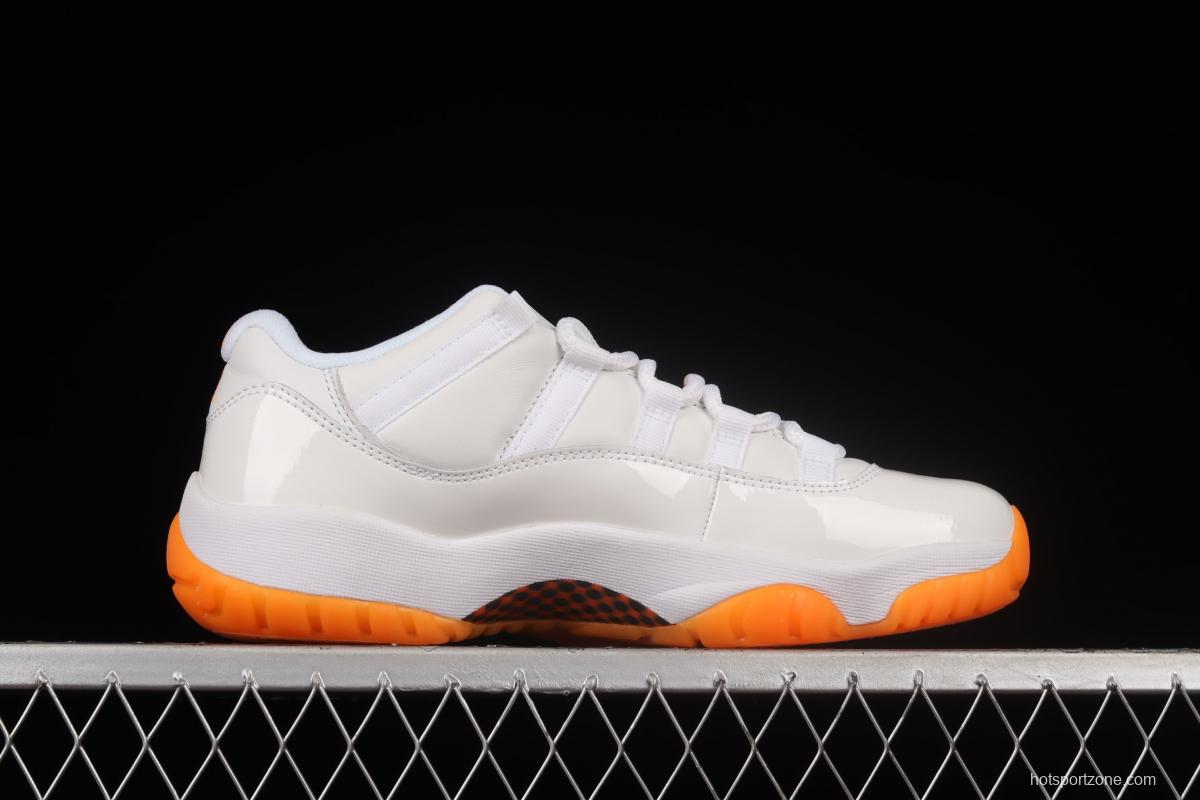 Air Jordan 11 Bright Citus 11 White Orange low Top Basketball shoes AH7860-139