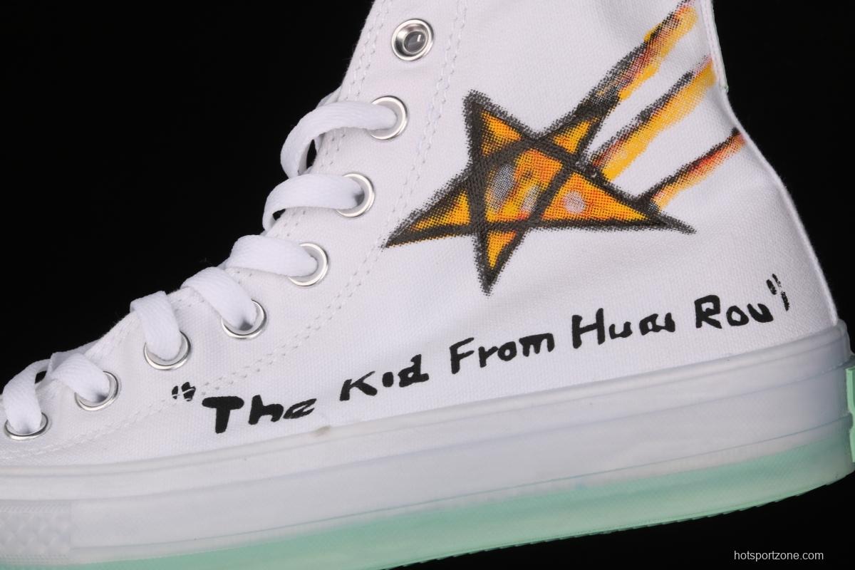 Converse Chuck 70s CX Bai Jingting signature hand-painted graffiti high-top board shoes 169607C
