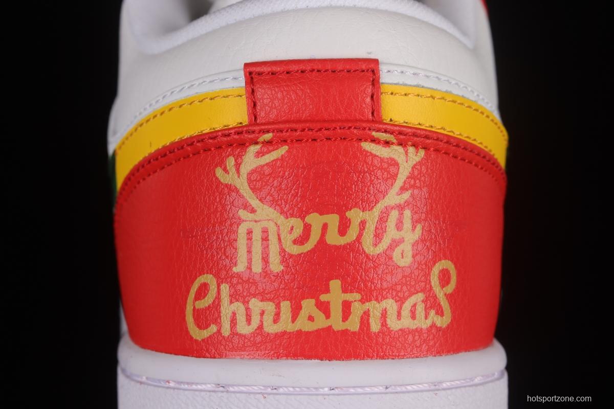 Air Jordan 1 Low Christmas Theme Custom Edition Sports Culture Basketball Shoes 553558-130
