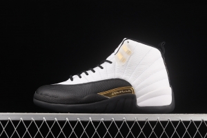Air Jordan 12 Retro 2 2 black and white gold head genuine carbon basketball shoes CT8013-170