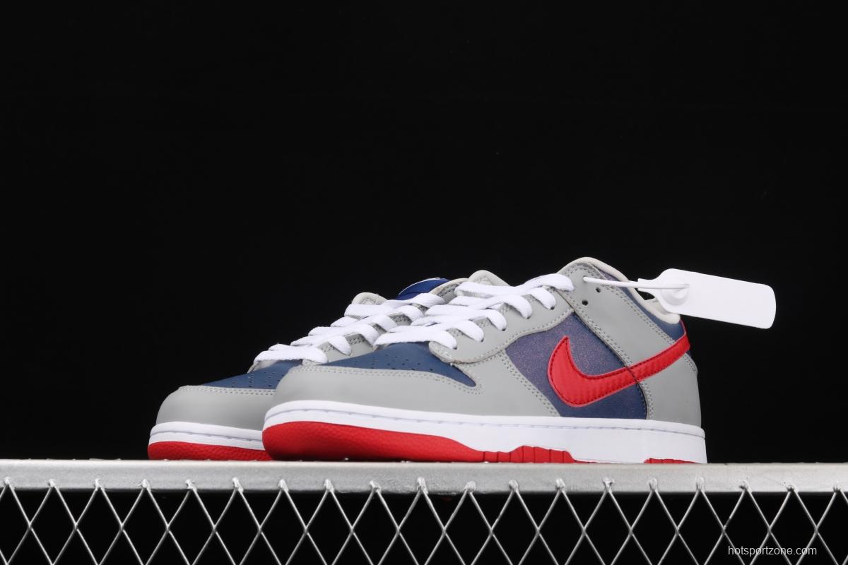 NIKE DUNK Low Samba Japan restricts the sale of Super Blue / Samba Red-Silver leisure sports board shoes CZ2667-400