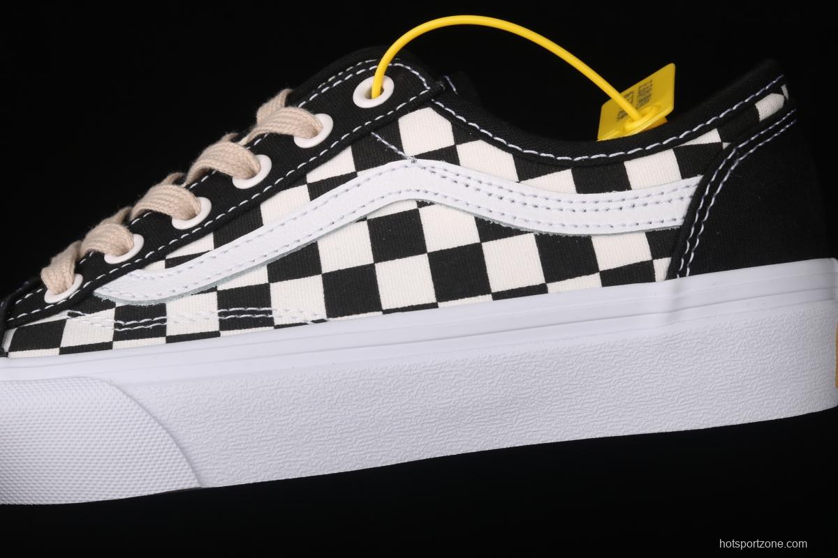 Vans Style 36 black and white checkerboard low upper board shoes sports shoes VN0A3MVL42E