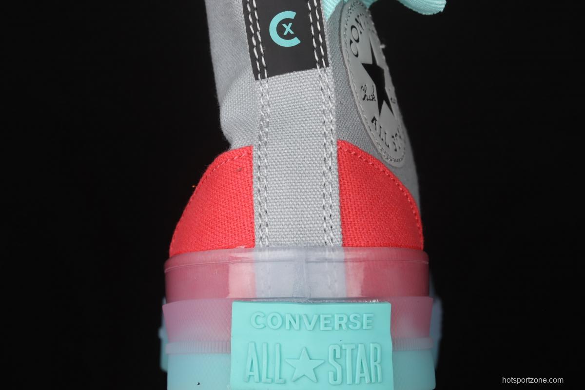 Converse Chuck Taylor All Star CX neutral crystal jelly soles hit color canvas high upper shoes 171693C