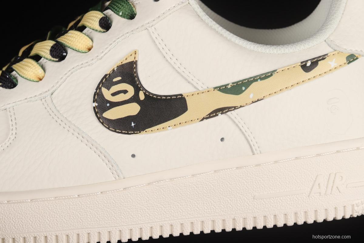 Bape x NIKE Air Force 11607 Low camouflage matching Nigo brand ape head low top casual board shoes AA1365-118,