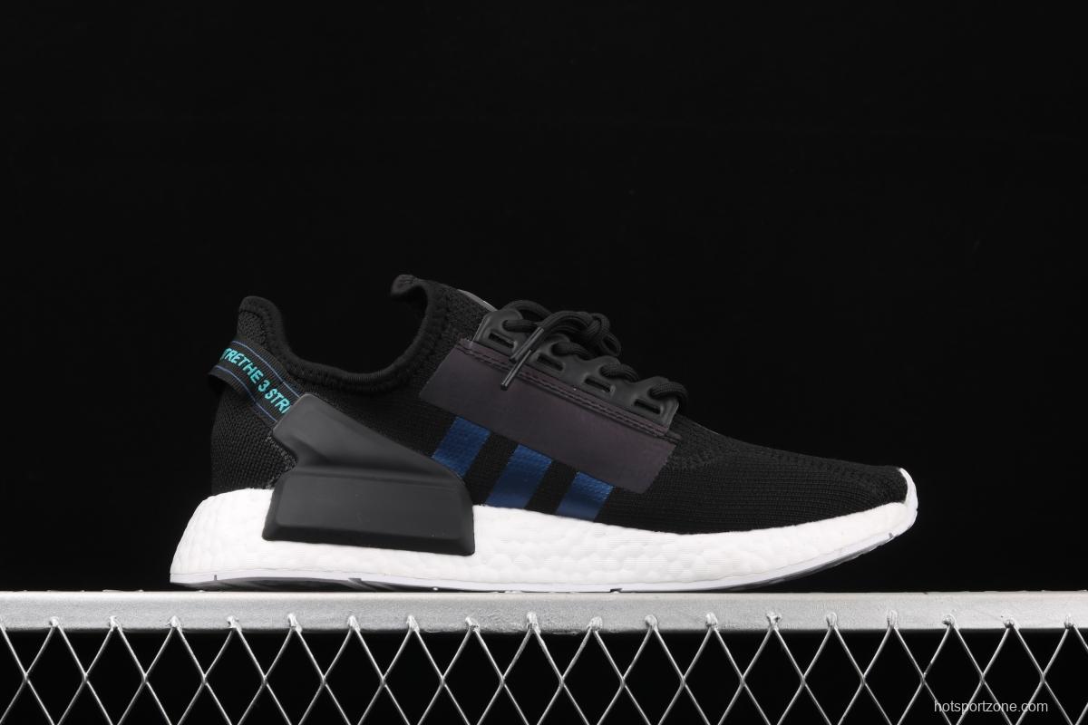 Adidas NMD R1 Boost V2 FV9028 second generation elastic knitted surface popcorn running shoes