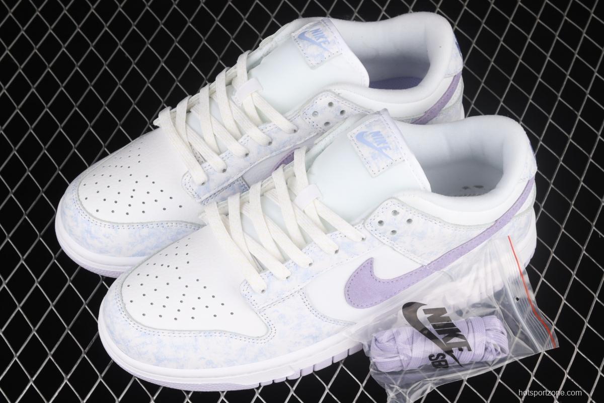 NIKE SB DUNK Low Prm white light purple color SB buckle rebound fashion leisure board shoes DM9467-500