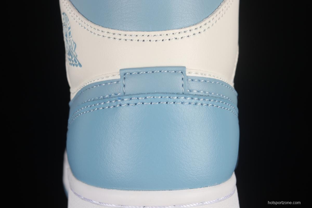 Air Jordan 1 Mid North Carolina Blue Zhongbang Basketball Shoes BQ6472-141
