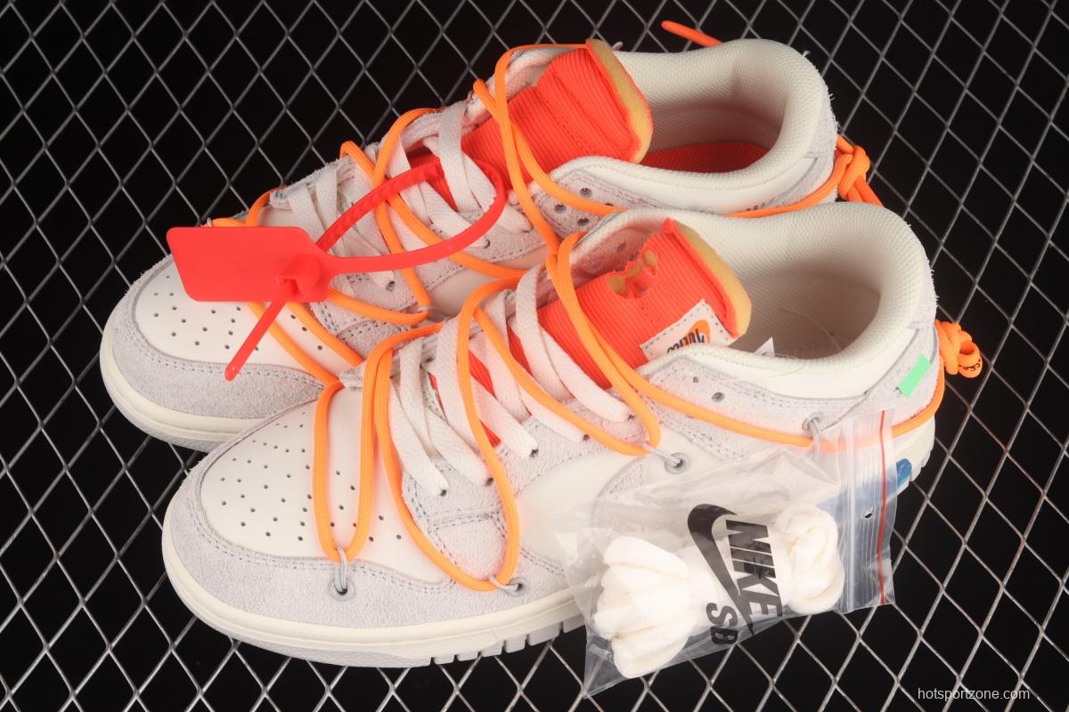 OFF-White x NIKE DUNK Low OW suede SB buckle rebound fashion casual board shoes DJ0950-116,