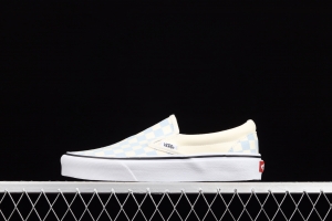 Vans Checkerboard Classic Slip-on White and Blue Chess Lattice low-top Leisure Board shoes VN000EYEBWW