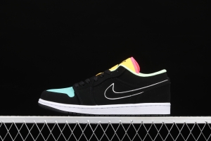 Air Jordan 1 Low Black Blue Yellow Tiffany CK3022-013