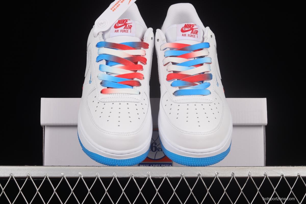 NIKE Air Force 1'07 Low Philadelphia 76ers white, blue and red low-top casual sneakers AI5958-300