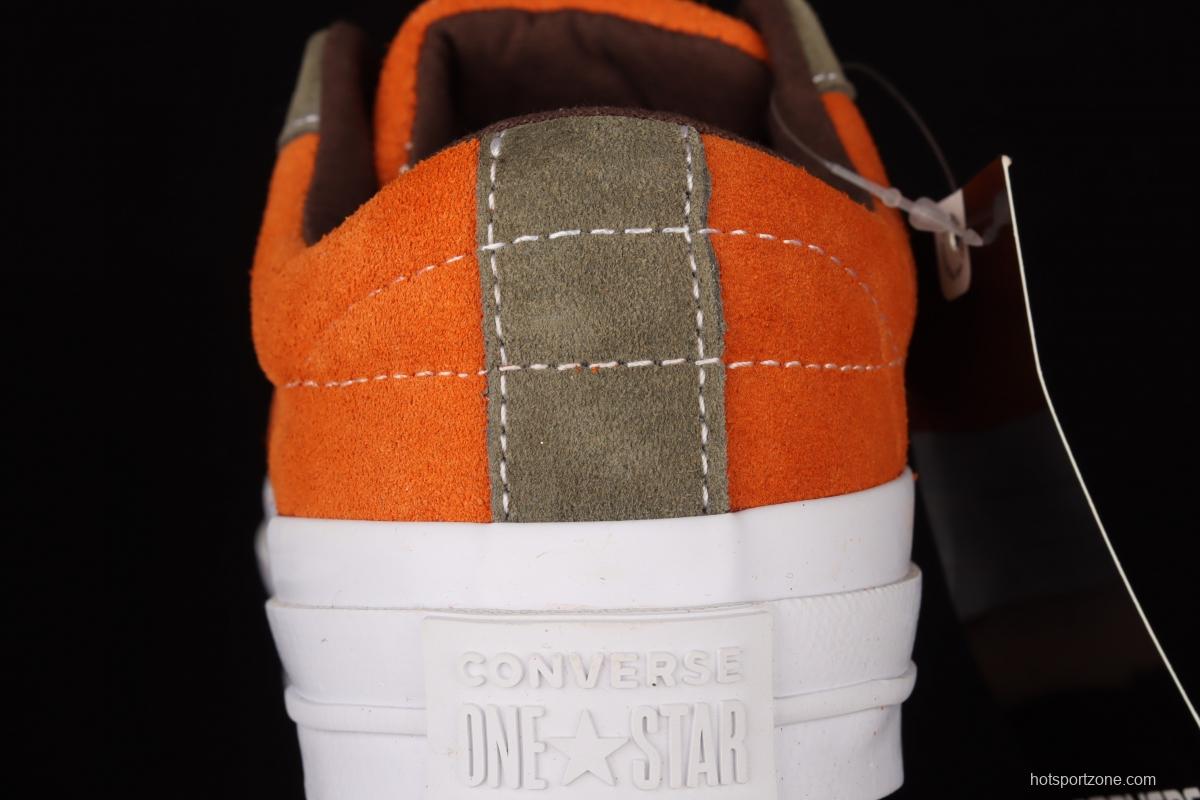 Converse One Star Converse dirty orange-green fur-turned one-star low-top board shoes 161617C