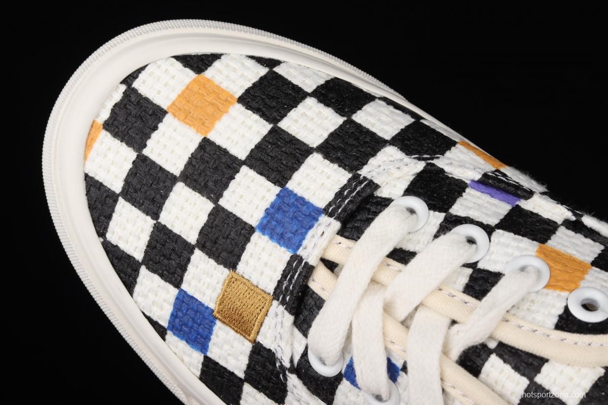 Vans Authentic new summer color matching weaving color checkerboard low upper board shoes VN0A54F29GL