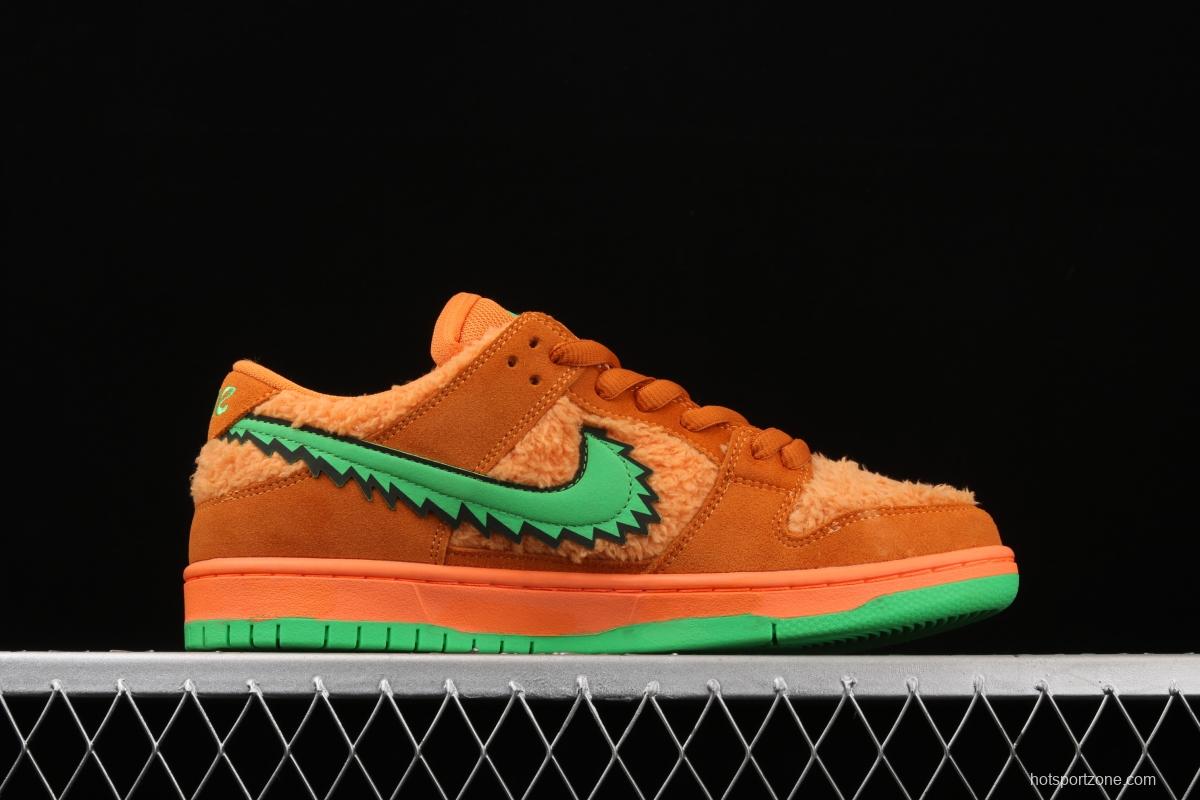 Grateful DeAdidas x NIKE SB DUNK Low Yellow Bear joint style yellow and green bear sports skateboard shoes CJ5378-800