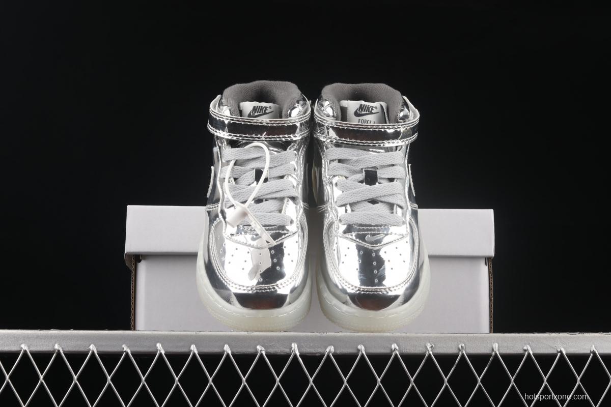 NIKE Air Force 1: 07 Mid WB dazzling ribbon lamp state size Kids 314197-8500