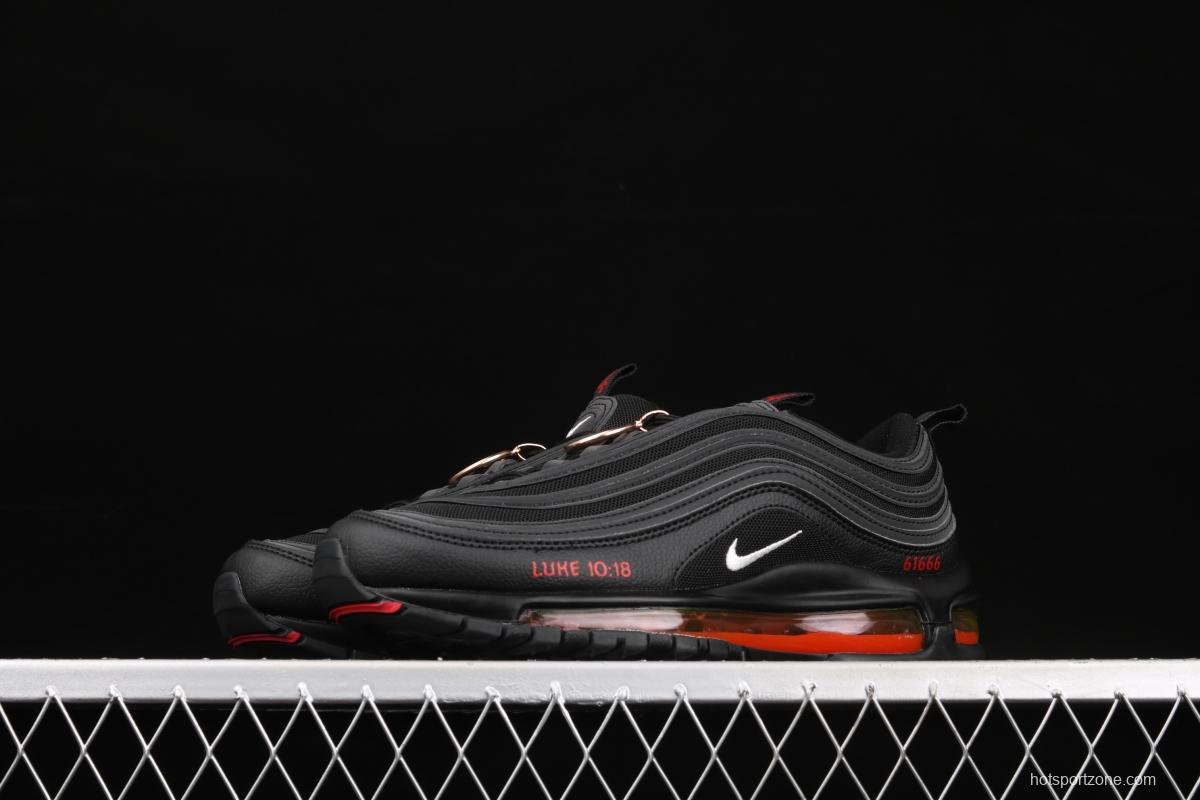 Mschf x Inri Air Max 97 Jesus Shoes Holy Water Black Grey 3M bullet running shoes DH4092-001