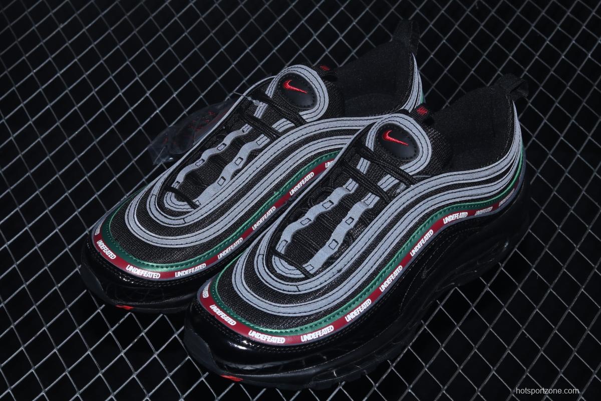 NIKE Air Max 97 Undefeated co-signed black and green bullets 986-001