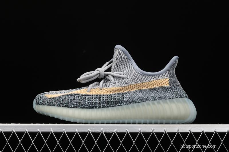 Adidas Yeezy 350 Boost V2 Ash Blue GY7657 Darth Coconut 350 second generation hollowed-out water-washed tannins color matching