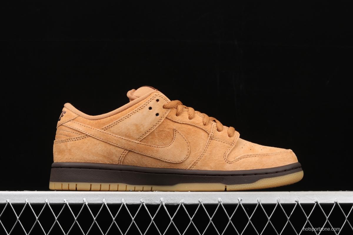 NIKE SB DUNK Low Pro wheat color deciduous yellow low-side sports skateboard shoes BQ6817-204