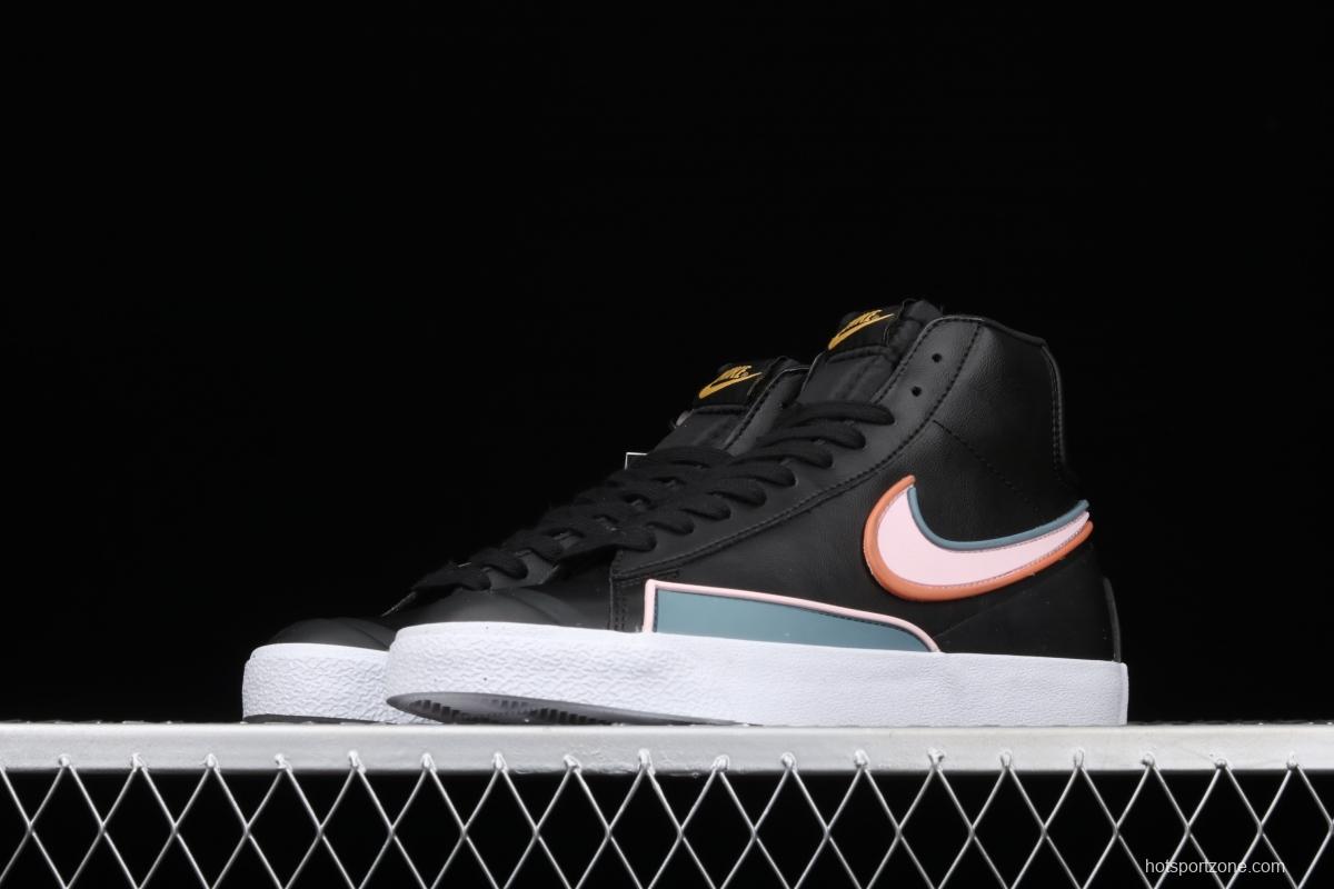 NIKE Blazer Mid'77 Infinite white, orange and blue stitched high-top casual board shoes DC1746-001