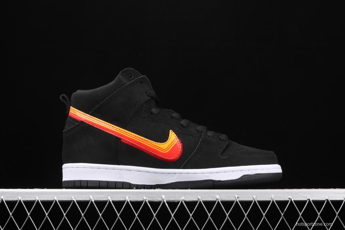 NIKE SB DUNK High road trip black orange yellow hook high top casual skateboard shoes BQ6826-003