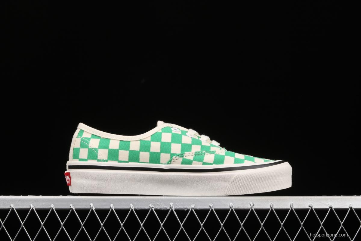 Vans Authentic classic Anaheim milk green checkerboard 4-hole low-side high-end vulcanized skateboard shoes VN0A54F241H