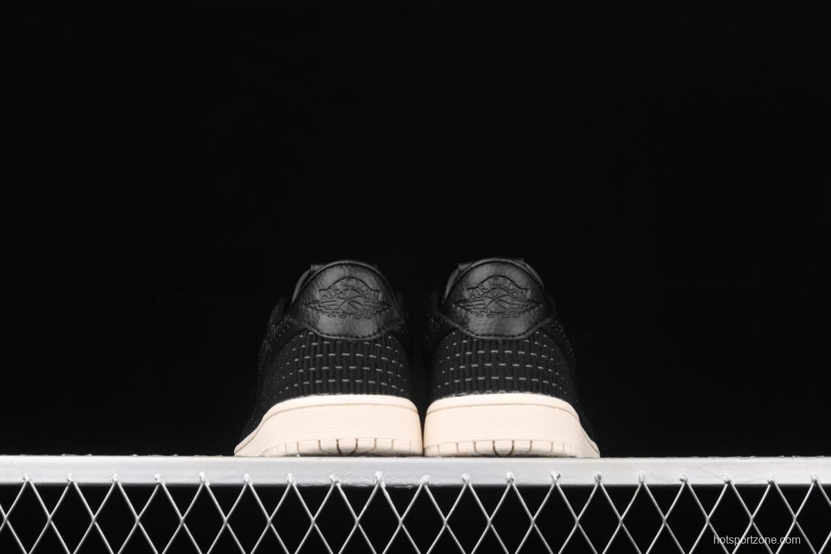 Air Jordan 1 Low knitted black low top basketball shoes AH4506-010