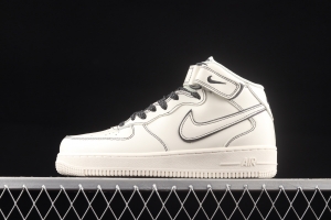 NIKE Air Force 1x07 Mid 3M reflective air force leisure board shoes AA1118-011,