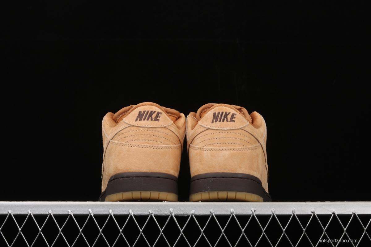 NIKE SB DUNK Low Pro wheat color deciduous yellow low-side sports skateboard shoes BQ6817-204