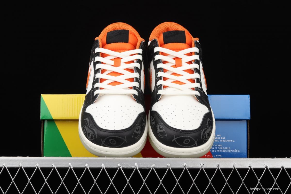 NIKE SB DUNK Low Halloween black, white and orange luminous Halloween SB rebound fashion casual board shoes DD3357-100