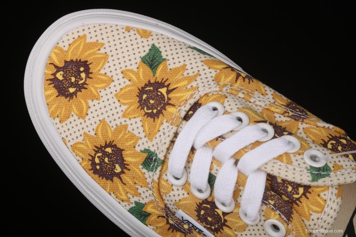 Vans Authentic Vance limited edition daisies printed low-top skateboard shoes VN0A5HYP6SR