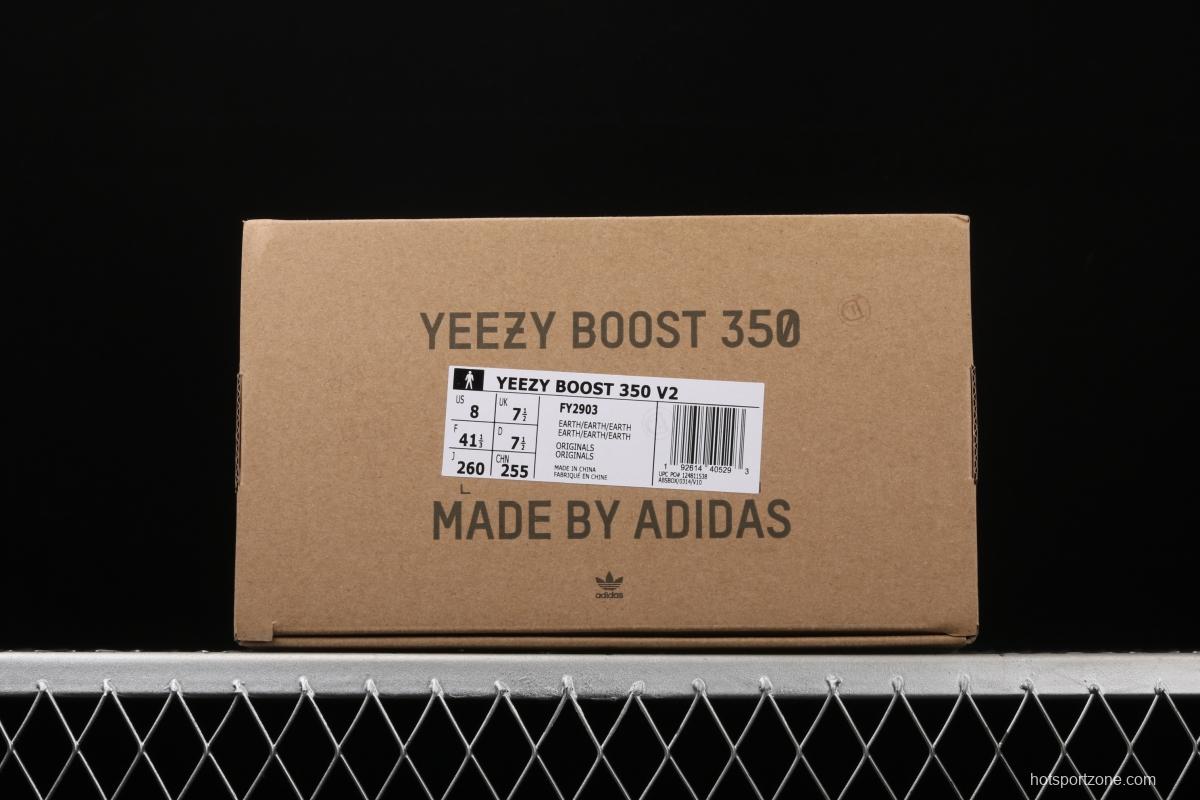 Adidas Yeezy Boost 350V2 Cinder FY2903 Darth Coconut 350 second generation hollowed-out side transparent black angel color BASF Boost original