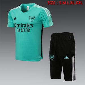 21 22 Arsenal Short SLEEVE Green （With Cropped Trousers）S-2XL D595#