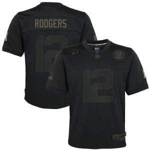 Youth Aaron Rodgers Black 2020 Salute to Service Player Limited Team Jersey