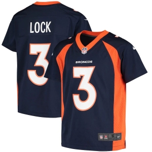 Youth Drew Lock Navy Player Limited Team Jersey