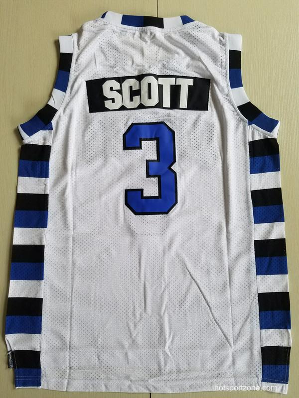 Antwon Skills Taylor 3 One Tree Hill Ravens White Basketball Jersey