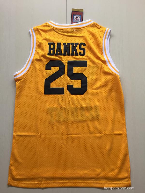 The Fresh Prince of Bel-Air Alfonso Ribeiro Carlton Banks Bel-Air Academy Yellow Basketball Jersey