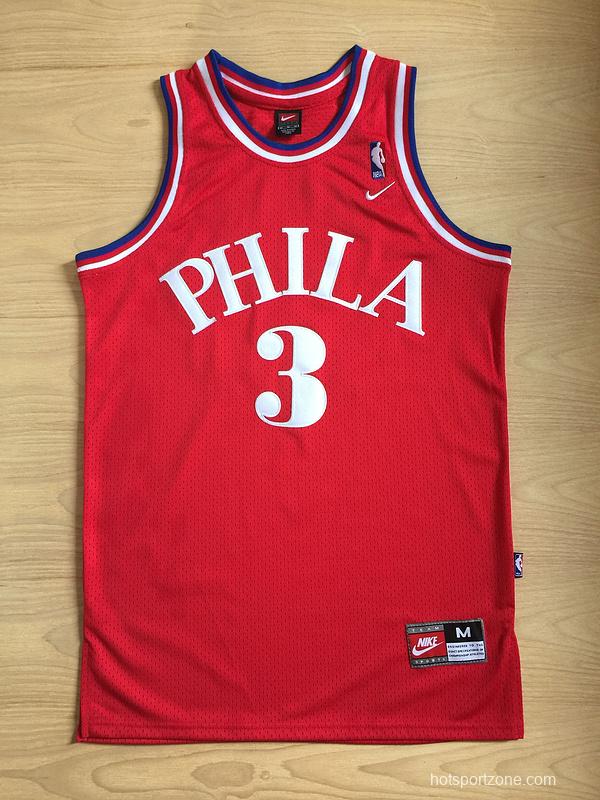 Men's Allen Iverson Red Retro Classic Team Jersey