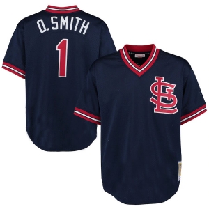 Men's Ozzie Smith Navy 1994 Cooperstown Collection Mesh Batting Practice Throwback Jersey