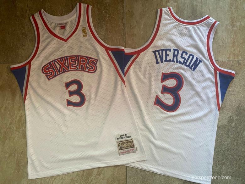 Men's Allen Iverson White Retro Classic Team Jersey