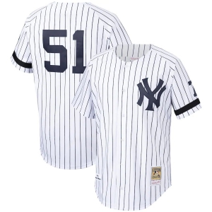 Men's Bernie Williams White Cooperstown Collection Throwback Jersey