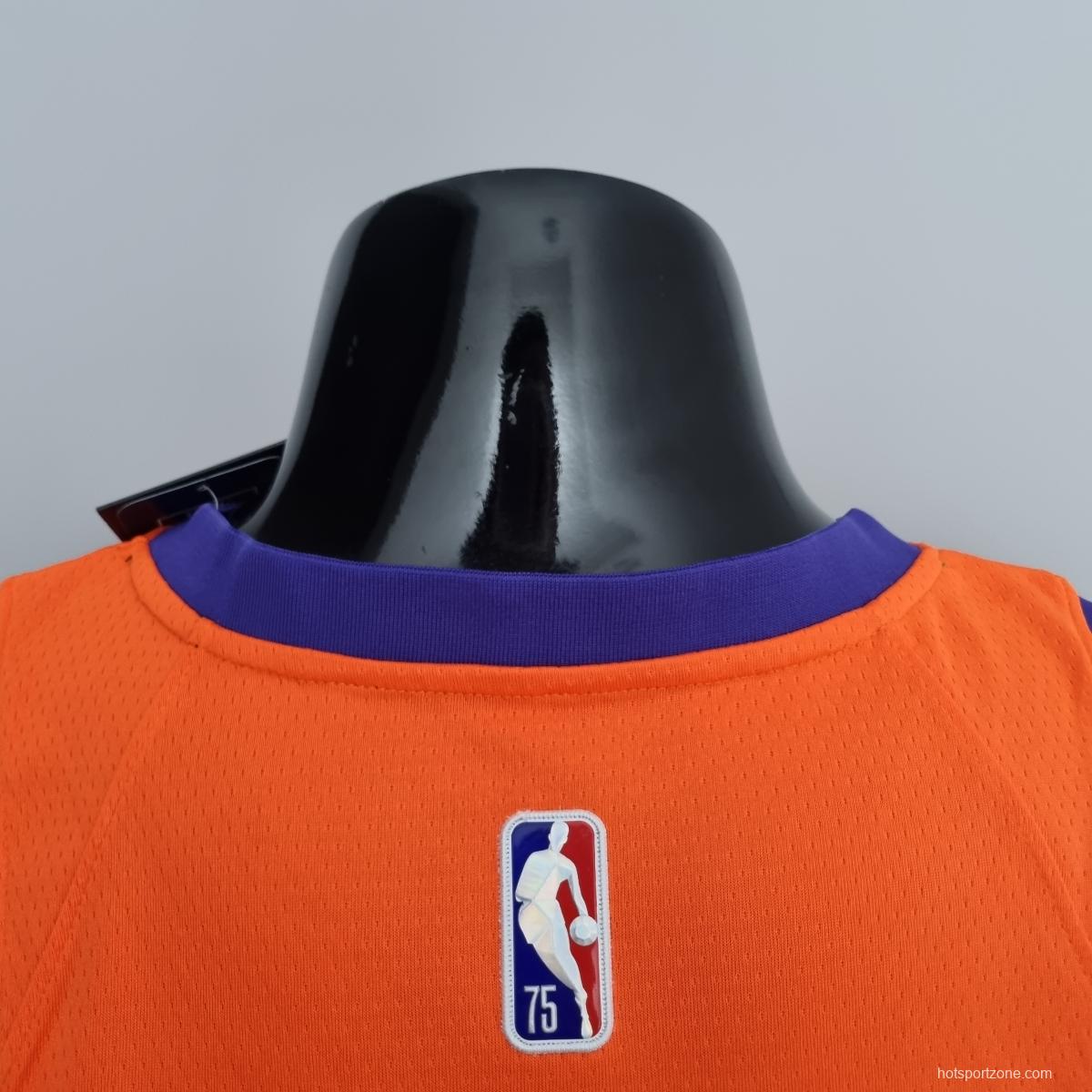 75th Anniversary BOOKER#1 Phoenix Suns Jordan Theme Orange NBA Jersey