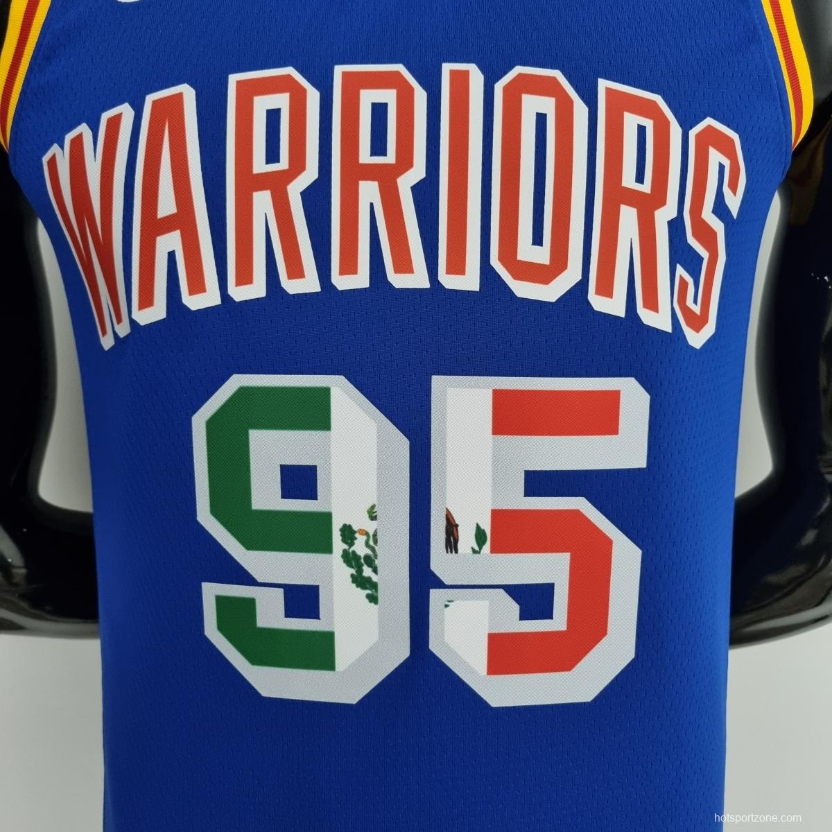 Toscano#95 Golden State Warriors Mexico Exclusive Blue NBA Jersey