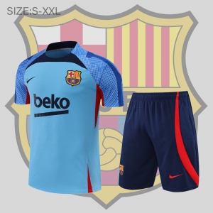 22/23 Barcelona Training Jersey Short Sleeve Kit Blue