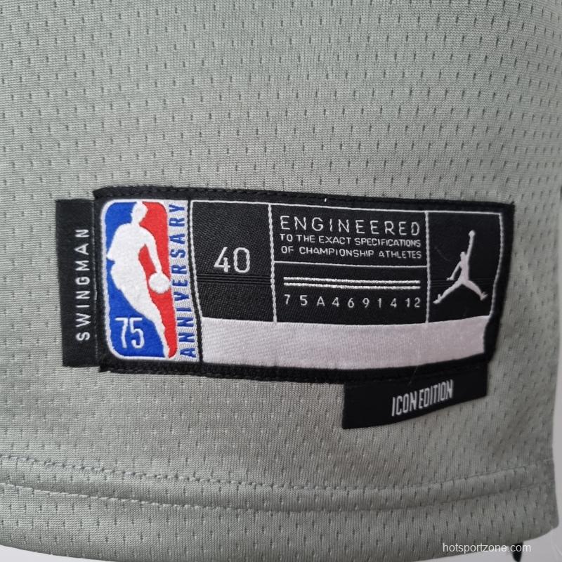 75th Anniversary Harden #13 Brooklyn Nets City Edition Gray NBA Jersey