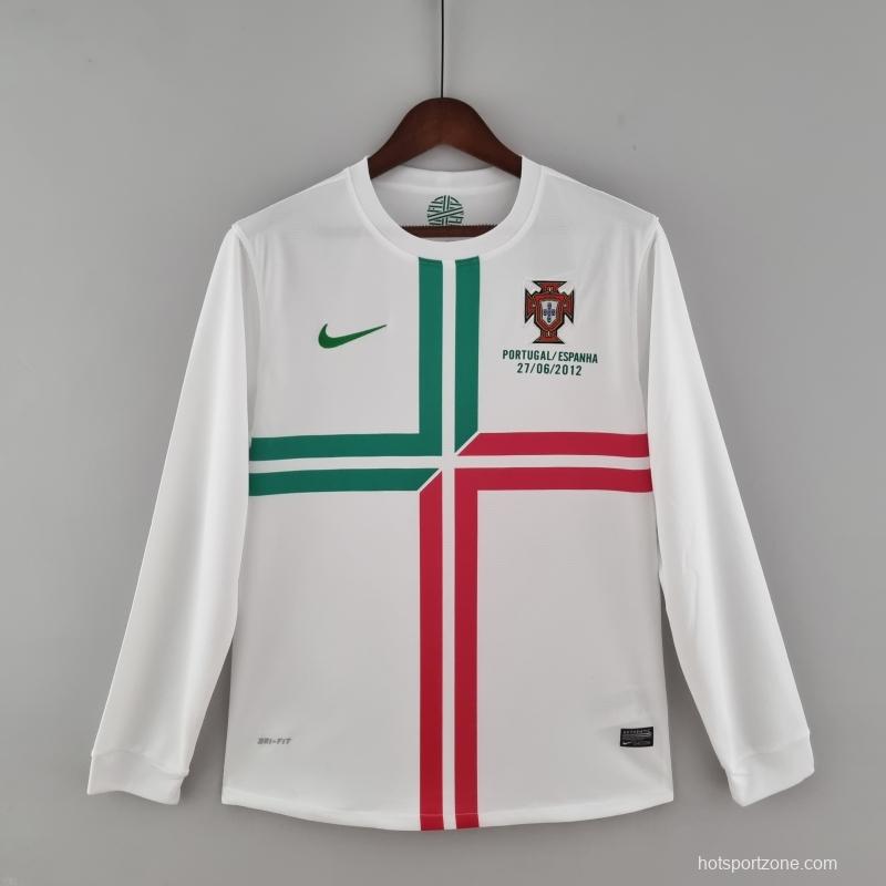 Retro Portugal 2012 Long Sleeve Away Soccer Jersey