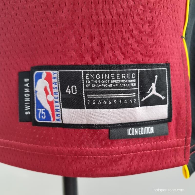 75th Anniversary Miami Heat Jordan OLADIPO#4 Burgundy NBA Jersey