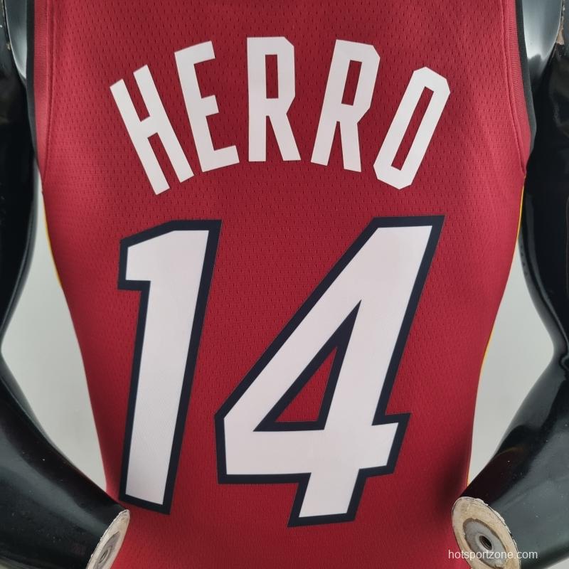 75th Anniversary Miami Heat Jordan HERRO#14 Burgundy NBA Jersey